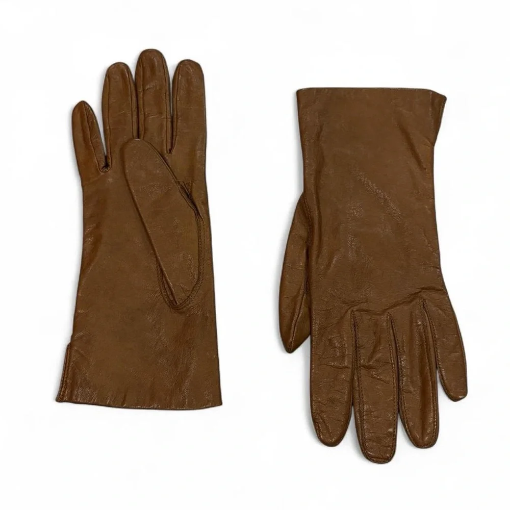 Vintage Brown Leather Gloves